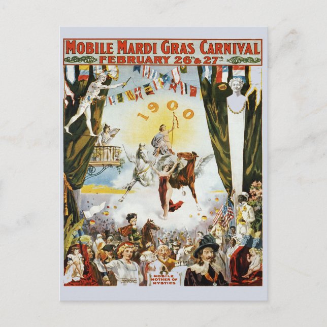 Carte Postale Poster vintage Mardi Gras (Devant)