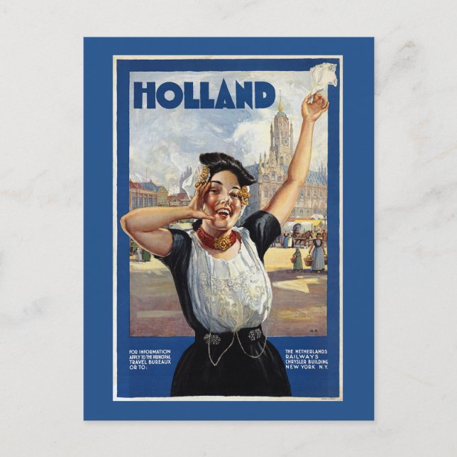 Carte Postale Poster vintage néerlandais de voyage (Devant)