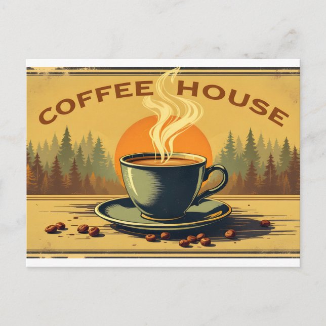 Carte Postale Poster vintage pour café (Devant)