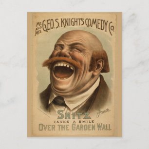 Carte Postale poster vintage : Snitz sur le mur du jardin