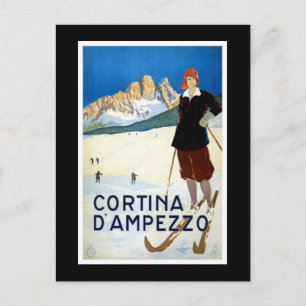 Carte Postale Poster Vintage voyage "Cortina d'Ampezzo"