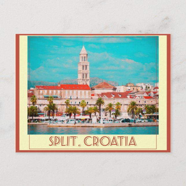 Carte Postale Poster Vintage voyage de la Croatie partagée (Devant)