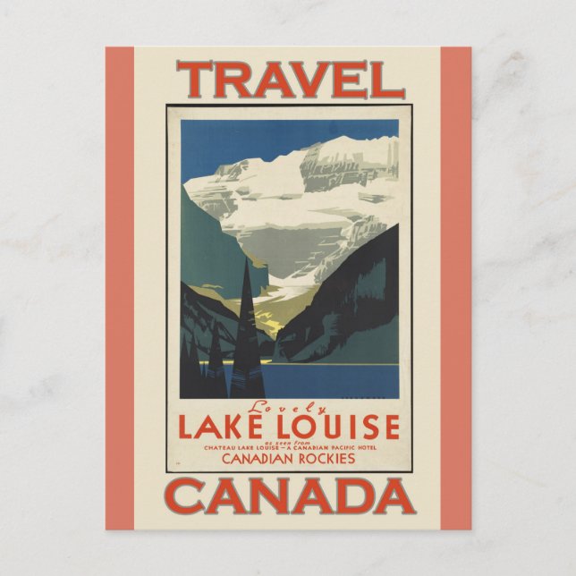 Carte Postale Poster Vintage voyage de Lake Louise Canada (Devant)