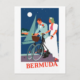 Carte Postale Poster Vintage voyage des Bermudes restauré