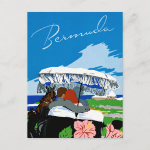 Carte Postale Poster Vintage voyage des Bermudes restauré