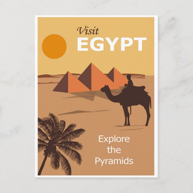 Carte Postale Poster Vintage voyage des pyramides d'Egypte (Devant)