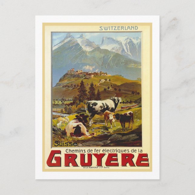 Carte Postale Poster Vintage voyage, Gruyere (Devant)
