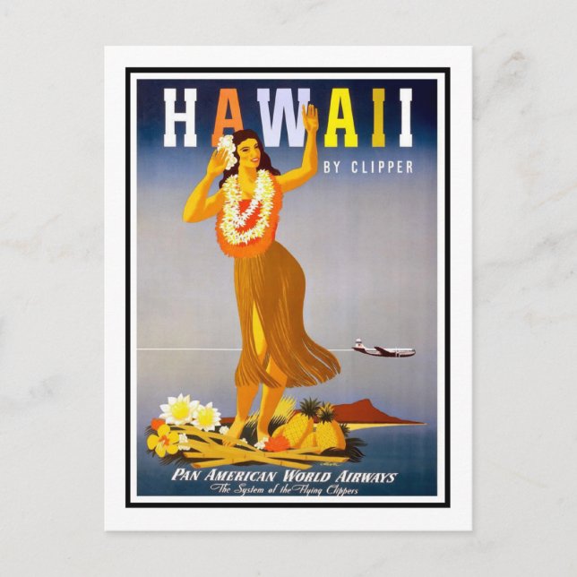 Carte Postale Poster Vintage voyage, Hawaii (Devant)