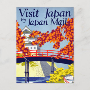 Carte Postale Poster Vintage voyage japonais restauré