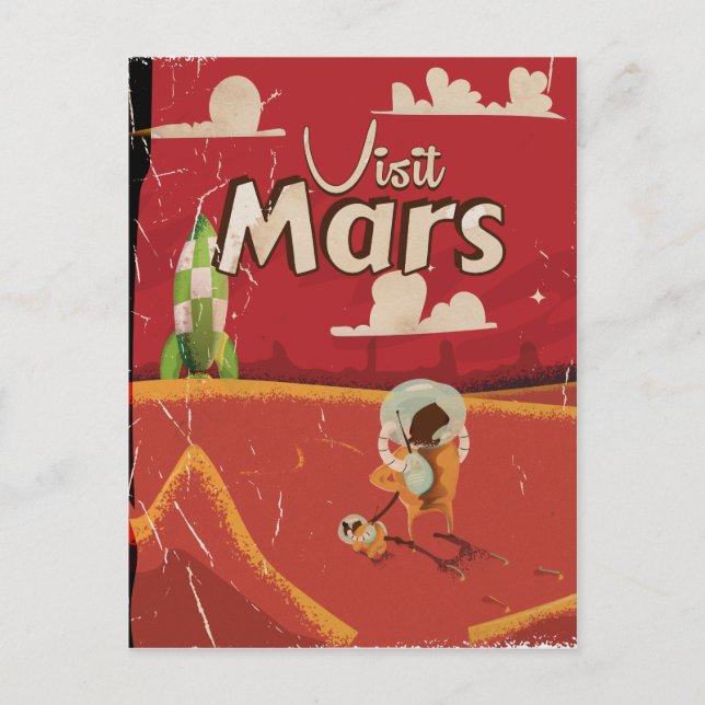 Carte Postale Poster Vintage voyage Mars (Devant)