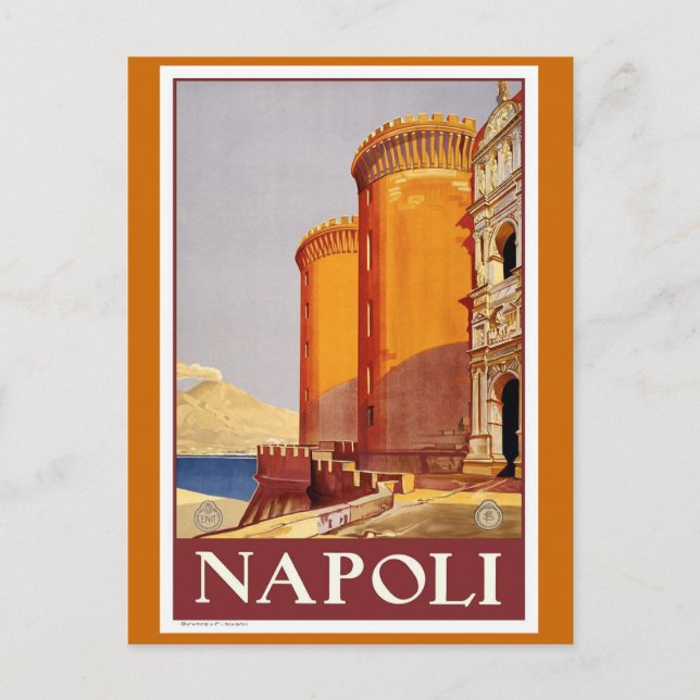 Carte Postale Poster Vintage voyage "Naples" (Devant)