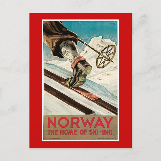 Carte Postale Poster Vintage voyage norvégien (Devant)
