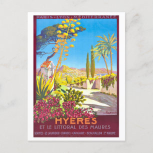 Carte Postale Poster Vintage voyage pour Hyeres, France,
