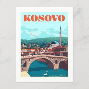 Carte Postale Poster Vintage voyage pour le Kosovo