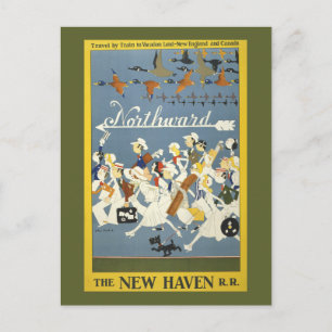 Carte Postale Poster Vintage voyage Pour The New Haven R.R.