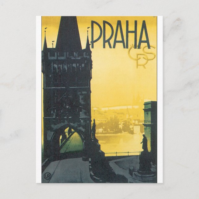 Carte Postale Poster Vintage voyage Praha (Devant)
