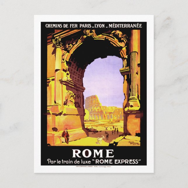 Carte Postale Poster Vintage voyage, Rome (Devant)