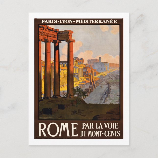Carte Postale Poster Vintage voyage, Rome (Devant)