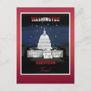 Carte Postale Poster Vintage voyage Washington DC Capitol
