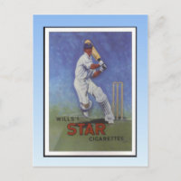 Poster vintage, Wills Star cigarettes, Cricketer