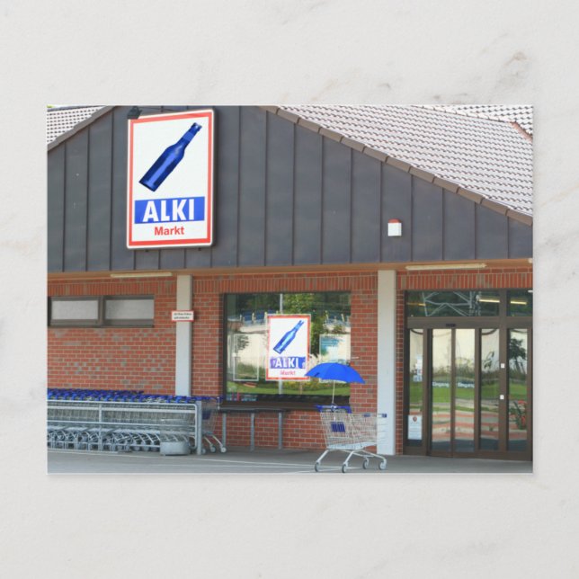 Carte Postale Postkarte - der "Blaue Schirm" kauft ein (Devant)