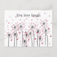 postkarte Herz Pusteblume Spruchkarte liebe