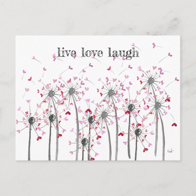 Carte Postale postkarte Herz Pusteblume Spruchkarte liebe (Devant)