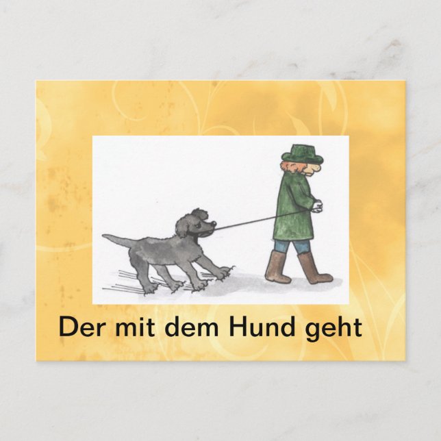 Carte Postale postkarte, hund, mann, leine, spaß (Devant)