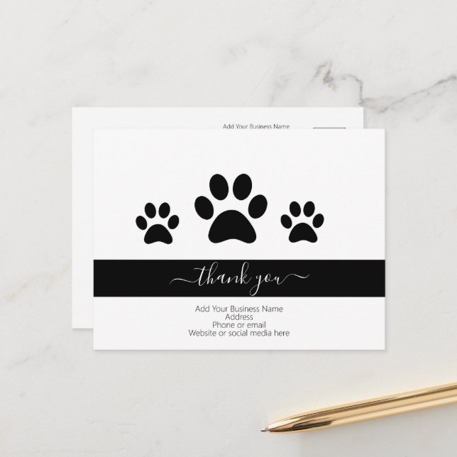 Carte Postale Pot de chien personnalisé assis affaires Merci Not (Devant/Arrière en situation)
