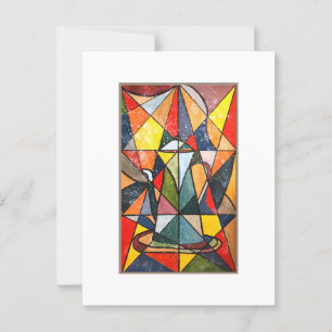 Carte Postale Pot De Thé En Verre Tiré Oeuvre Acrylique