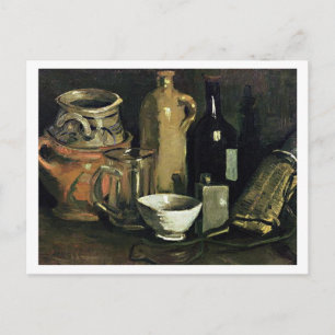 Carte Postale Poterie, Verre de bière & Bouteille Van Gogh Art