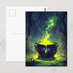 Carte Postale Potion magique éclatante Cauldron Halloween