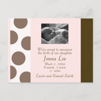 Carte postale Pots rose et Brown (personnalisable)