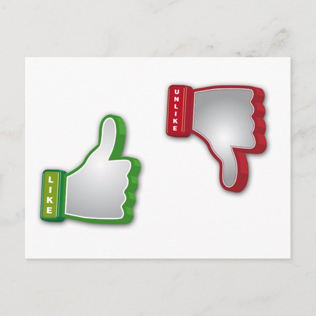 Carte Postale Pouce vers le haut pouces vers le bas (Devant)