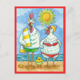 Carte Postale POULET DE LA MER, DESSIN FAMILIAL FUN Funny Post