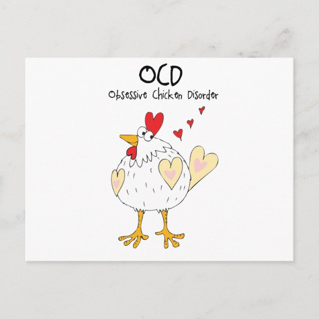 Carte Postale Poulet en amour (Devant)