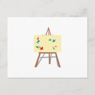 Carte Postale Poulet et peinture