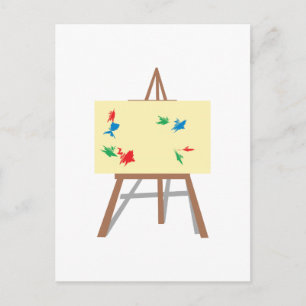 Carte Postale Poulet et peinture