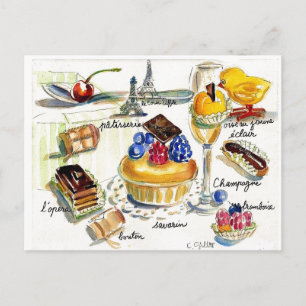 Carte Postale Poulet Petites visites Paris