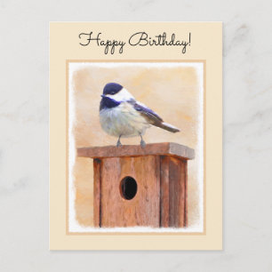 Carte Postale Poulet sur la peinture d'oiseaux Art original