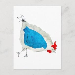 Carte Postale Poulets mignons aquarelle