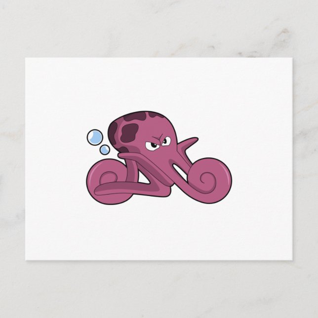 Carte Postale Poulpe en moto (Devant)