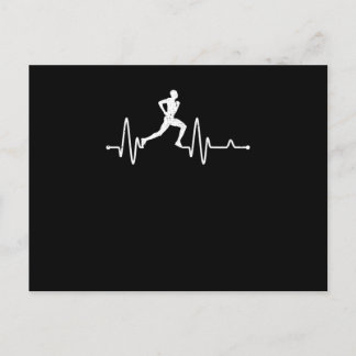 Carte Postale Pouls de course rythme coureur drôle piste et cham