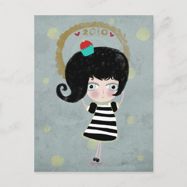 Carte Postale Poupée délicieux cupcake déplaisante poupée 2010 c (Devant)