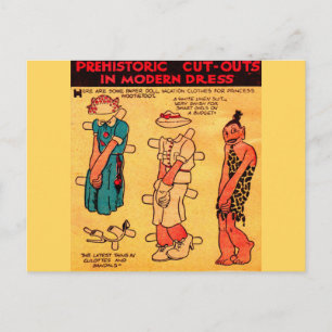 Carte Postale Poupée en papier de bande dessinée des années 1930