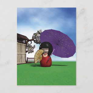Carte Postale Poupée Kokeshi