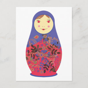 Carte Postale Poupée Matryoshka 2 ~ Russe / Nidification Babushk