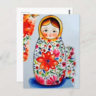 Carte Postale Poupée Matryoshka, poste