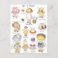 Poupée papier vintage