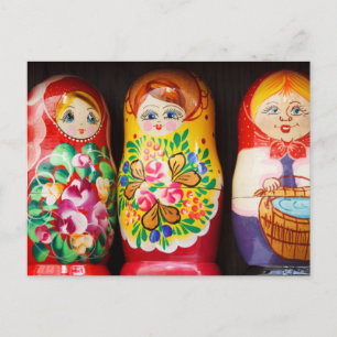 Carte Postale Poupées colorées Matryoshka